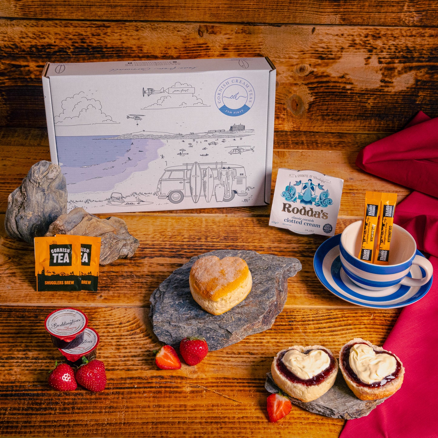 Love Heart Cream Tea Hamper For 2