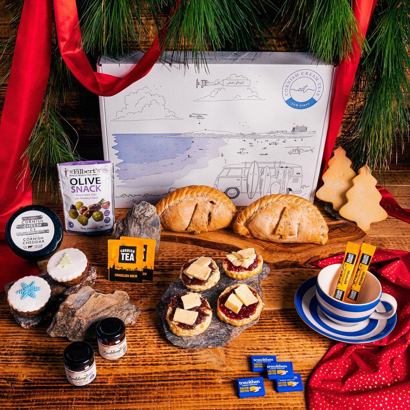 Festive Pasty & Cheese Tea Hamper